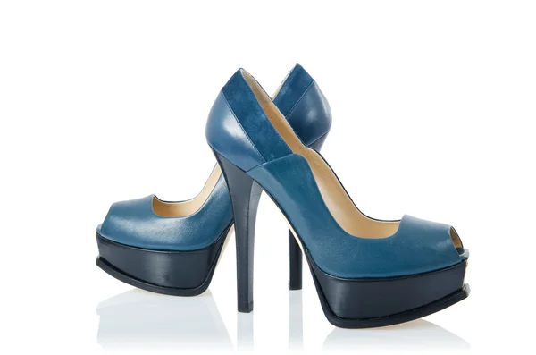 Zapatos azules aislados en el blanco —  Fotos de Stock