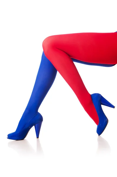フランスの国旗の色のストッキングの女性 — ストック写真