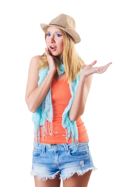 Happy attractive young woman ready for summer vacation — Stock Photo, Image