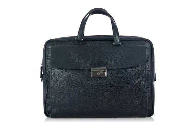 Black briefcase isolated on the white — Stock Photo, Image