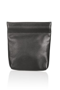 deri cüzdan üzerinde beyaz izole