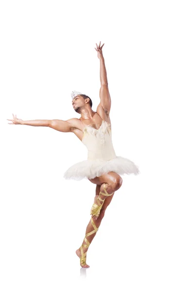 Muscular ballet performer in funny concept — Stock Photo, Image