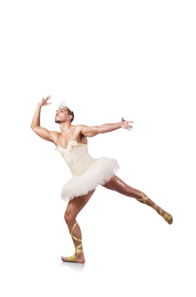 Muscular ballet performer in funny concept — Stock Photo, Image