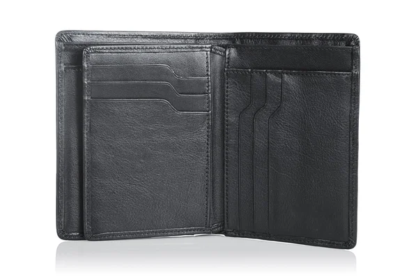 Kožená peněženka izolovaných na bílém — Stock fotografie