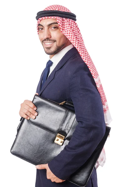Arabische zakenman geïsoleerd op de witte — Stockfoto