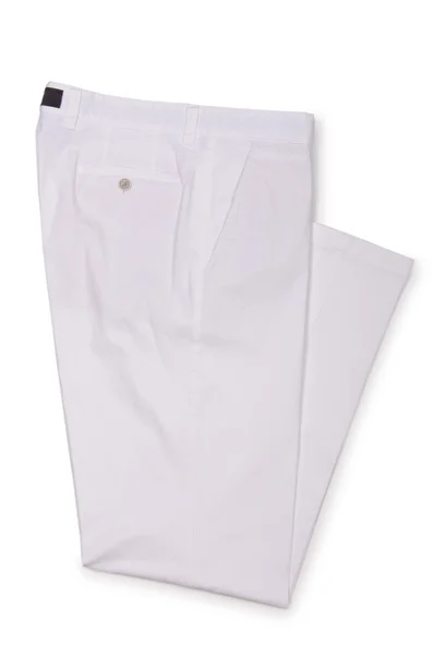 Modekonzept mit Hose auf Weiß — Stockfoto