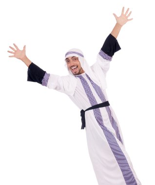 Arap adam beyazlar üzerinde izole.