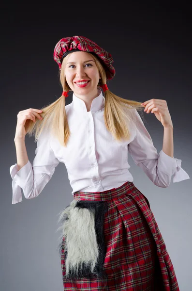 Koncepcja szkockie tradycji z osoba sobie kilt — Zdjęcie stockowe