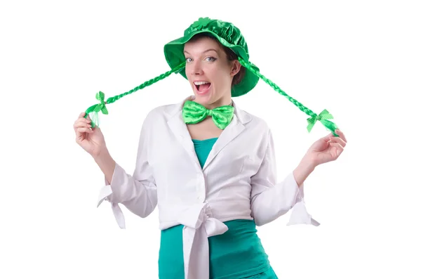 Junges mädchen in saint patrick feier konzept — Stockfoto