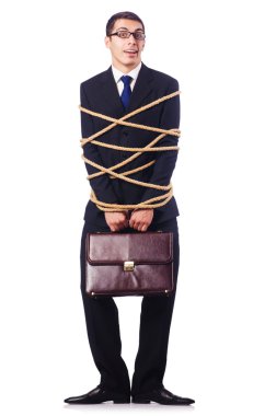 işadamı beyaz iple bağladı