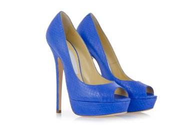 mavi ayakkabılar üzerinde beyaz izole