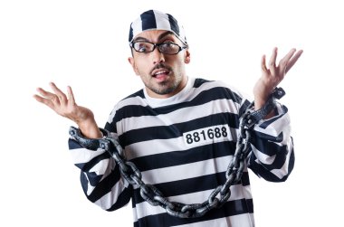 Çizgili üniformalı bir suçlu.