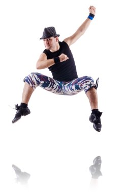 Beyaz arka plan üzerinde izole dansçı