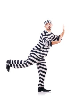 Çizgili üniformalı bir suçlu.