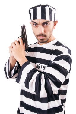 Çizgili üniformalı bir suçlu.