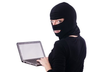 hacker yün giyen bilgisayar ile