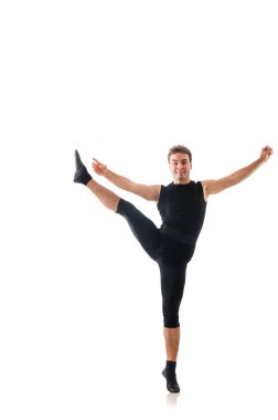 Beyaz arka plan üzerinde izole dansçı