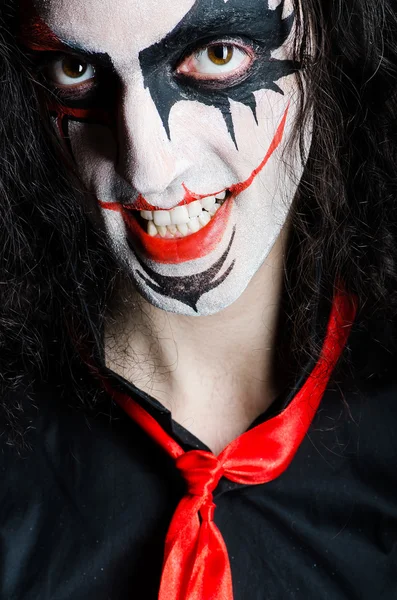 Close up of evil clown face — Stock Photo, Image