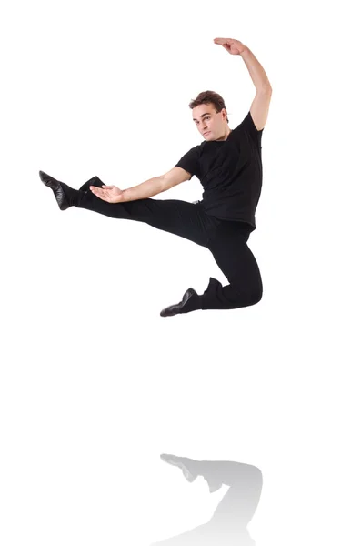 Dancer dancing on the white — Stock Photo, Image