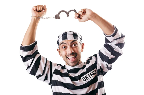 Veroordeelde crimineel in gestreept uniform — Stockfoto