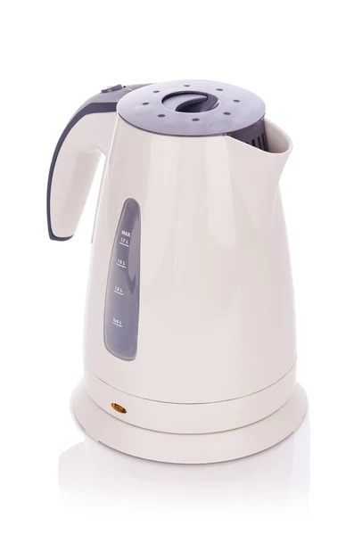 White electric kettle isolated — Stock Photo, Image