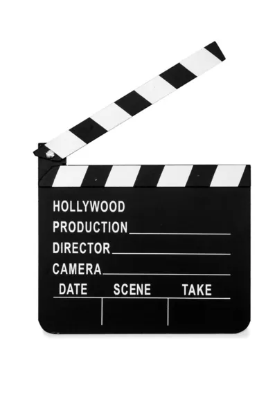 Movie clapper board isolated on white — Stock Photo, Image