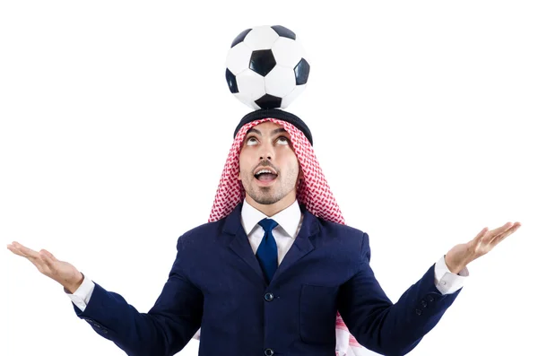 Arabischer Geschäftsmann mit Fußball — Stockfoto