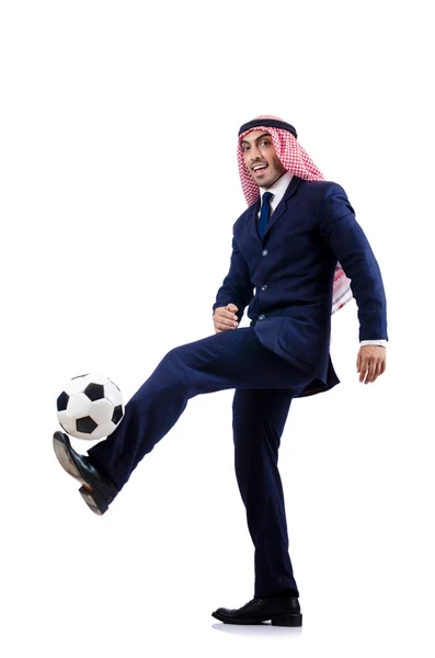 Arabischer Geschäftsmann mit Fußball — Stockfoto