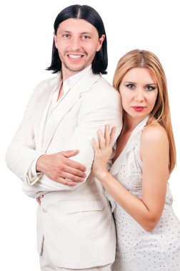 Birbirine aşık iki erkek ve kadın.