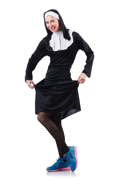 Nun isolated on the white background — Stock Photo, Image