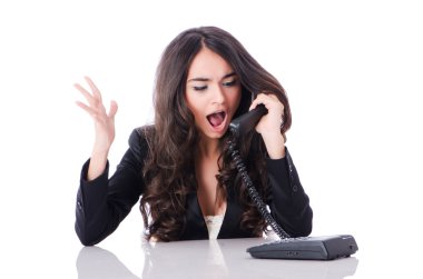 Beyaz genç telefonu operatörü