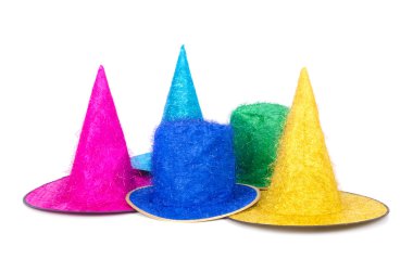 üzerinde beyaz izole parti şapkaları