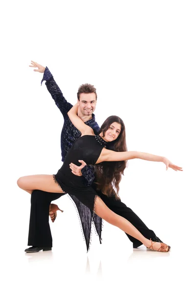 Pair of dancers isolated on the white — Stock Photo, Image