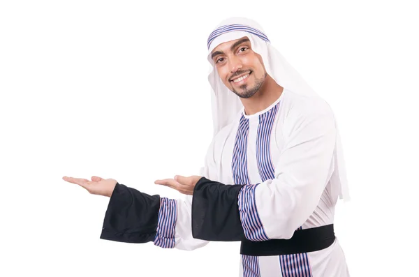 Empresário árabe isolado no branco — Fotografia de Stock