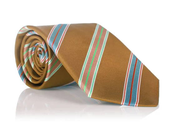 Elegante corbata masculina de seda (corbata) en blanco — Foto de Stock