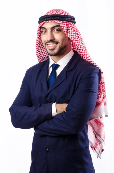 Arabischer Geschäftsmann isoliert auf der weißen Seite — Stockfoto