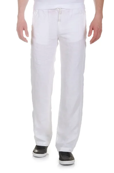 Beyaz pantolonlu moda konsepti — Stok fotoğraf