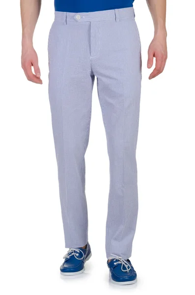 Концепція моди з брюками на білому — стокове фото