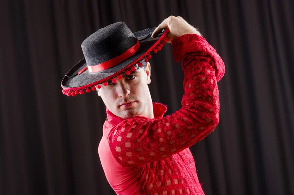 Man in studio dancing spanish dances — Stock Photo, Image