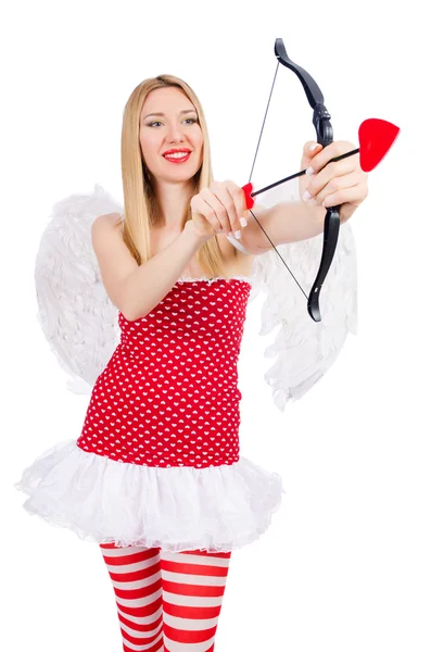 Woman with bow in valentine concept — Stock Photo, Image