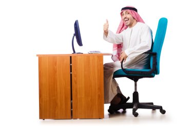 iş kavramı üzerinde beyaz Arap işadamı