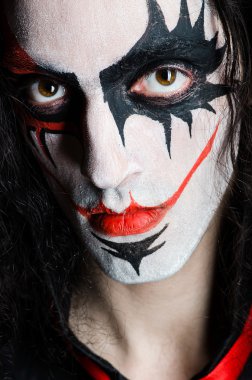 şeytani palyaço yüzü yakın çekim