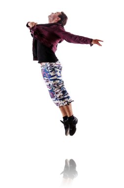 Beyaz arka plan üzerinde izole dansçı