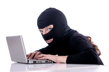 hacker yün giyen bilgisayar ile