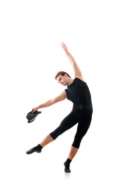 Beyaz arka plan üzerinde izole dansçı