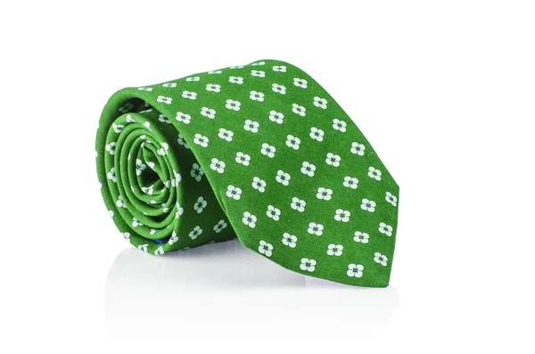 Elegante zijde mannelijke stropdas (stropdas) op wit — Stockfoto