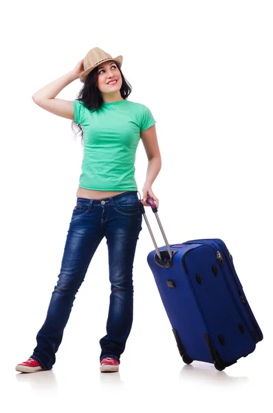 Girl departing for summer vacation — Stock Photo, Image