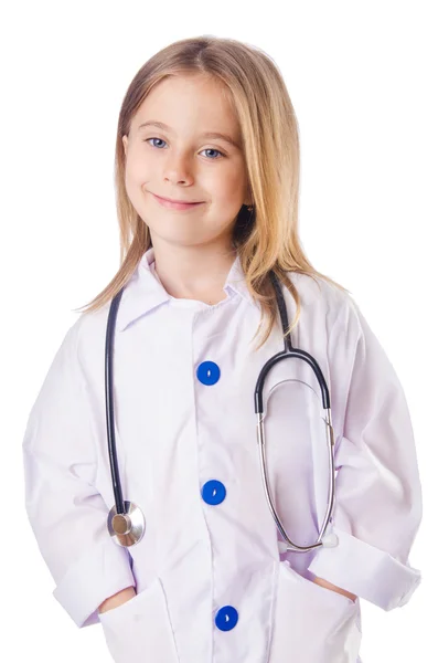 Little girl in doctor costume — Stock Photo, Image