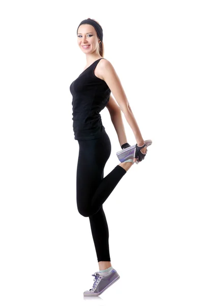 Jovem do sexo feminino fazendo exercícios — Fotografia de Stock