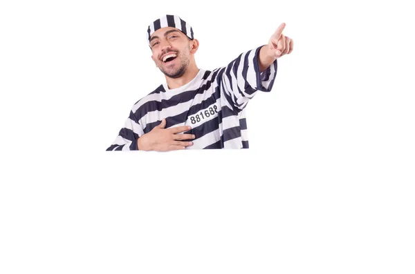 Convict criminal in striped uniform — Stock Photo, Image